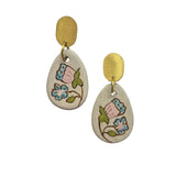 Ceramic Blue Flower Earrings