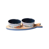 Capri Fish 3pc Bowl & Tray Set