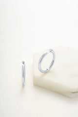 Kendall Brushed Hoops Large Silver