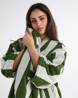 Moss Stripe Terry Hand Towel