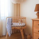 Cloud Stripe Organic Fitted Cot Sheet