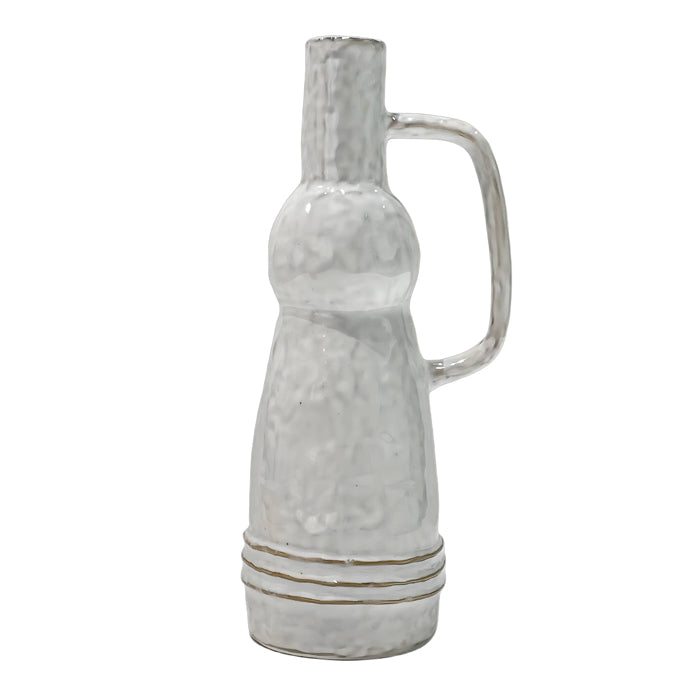 Ceramic White Stripe Jug - Large