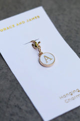 Hanging Charm Alphabet White/Gold