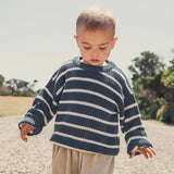 Chunky Rib Knit Jumper (Size 00) - Navy Stripe