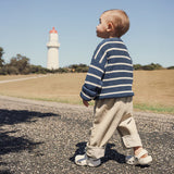 Chunky Rib Knit Jumper (Size 0) - Navy Stripe