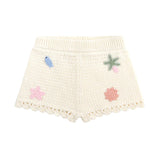 Beach Motif Knitted Short - Coconut