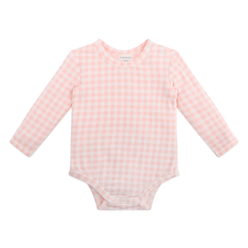 Comfy Bodysuit Long Sleeve - Petal Gingham