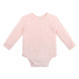 Comfy Bodysuit Long Sleeve - Petal Gingham