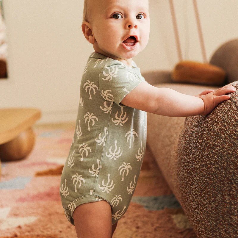 Comfy Bodysuit Short Sleeve - Palm Tree