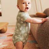 Comfy Bodysuit Short Sleeve - Palm Tree