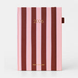 2026 A5 Vertical Planner - Burgundy Stripe