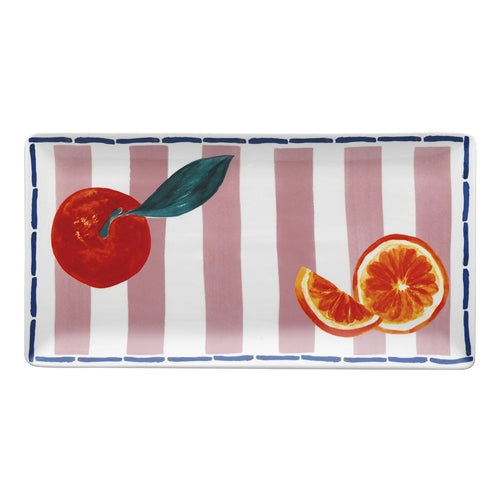 Valentina Rectangle Serving Platter Tomato Tangerine