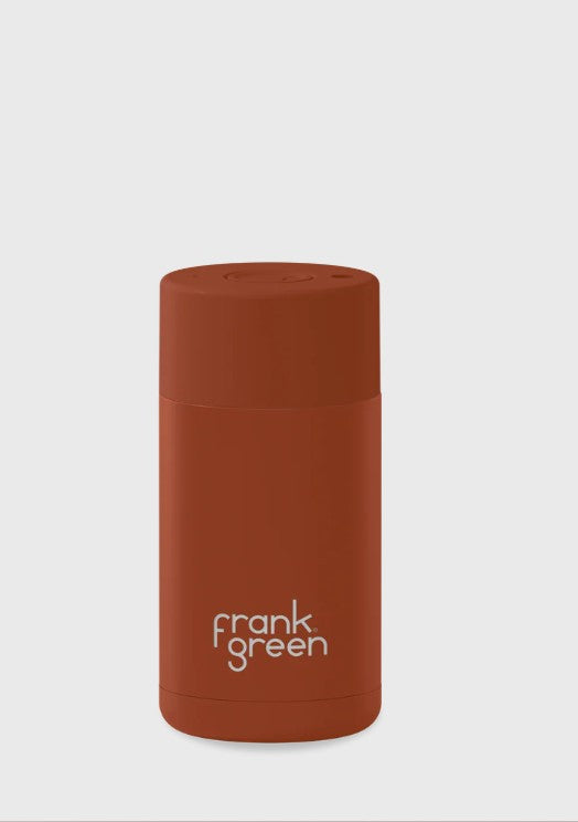 Ceramic Reusable Cup Toffee with Push Button Lid