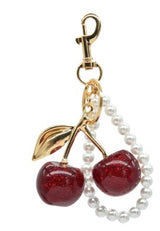 Pearl Loop Double Cherry Keyring