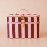 Burgundy Stripe Vanity Case - 'The Classic'