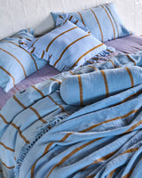 Como Stripe Linen Flat Sheet