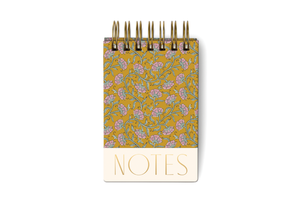 Twin Wire Notepad - Gold Vintage Floral