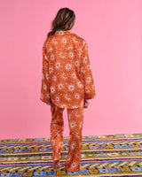 Ray Of Light Ochre Eco Satin Long Sleeve Shirt & Pant Pyjama