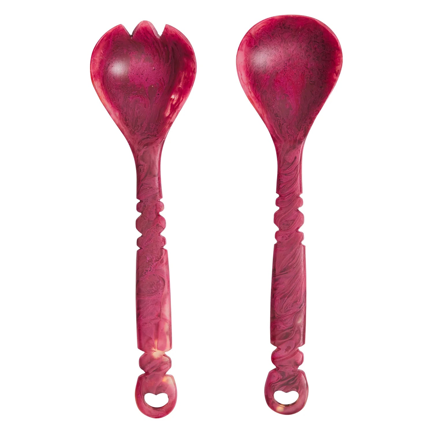 Wilkie Salad Servers - Rhubarb