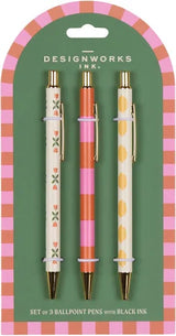 A Dopo Set Of 3 Pens - Flower, Stripe, Lemon