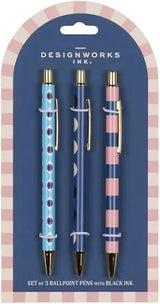 A Dopo Set Of 3 Pens - Eye, Moon, Stripe