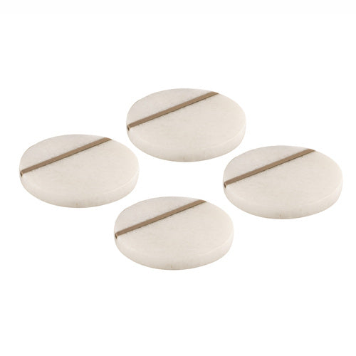 Emerson Champagne Round Marble Coasters - Set of 4