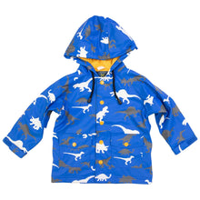 Load image into Gallery viewer, Dino Colour Change Raincoat - Victoria Blue
