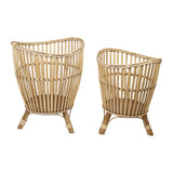Bamboo Natural Footed Planters