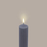 Column Pillar Candle Duo - Grey