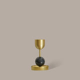 Beaded Fountain Brass Candle Holder - Charcoal Medium