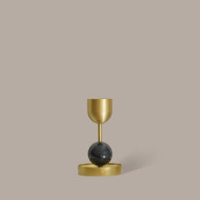 Load image into Gallery viewer, Beaded Fountain Brass Candle Holder - Charcoal Medium