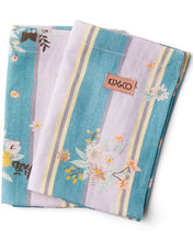 Load image into Gallery viewer, Floral Stripe Linen 6p Napkin Set
