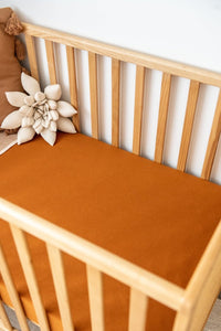 Organic Cotton & Bamboo Fitted Sheet Rust