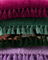 Pistachio Velvet Tassel Cushion
