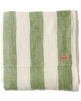 Moss Stripe Linen Flat Sheet