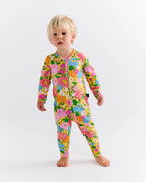 Follow The Sun Yellow Organic Long Sleeve Zip Romper