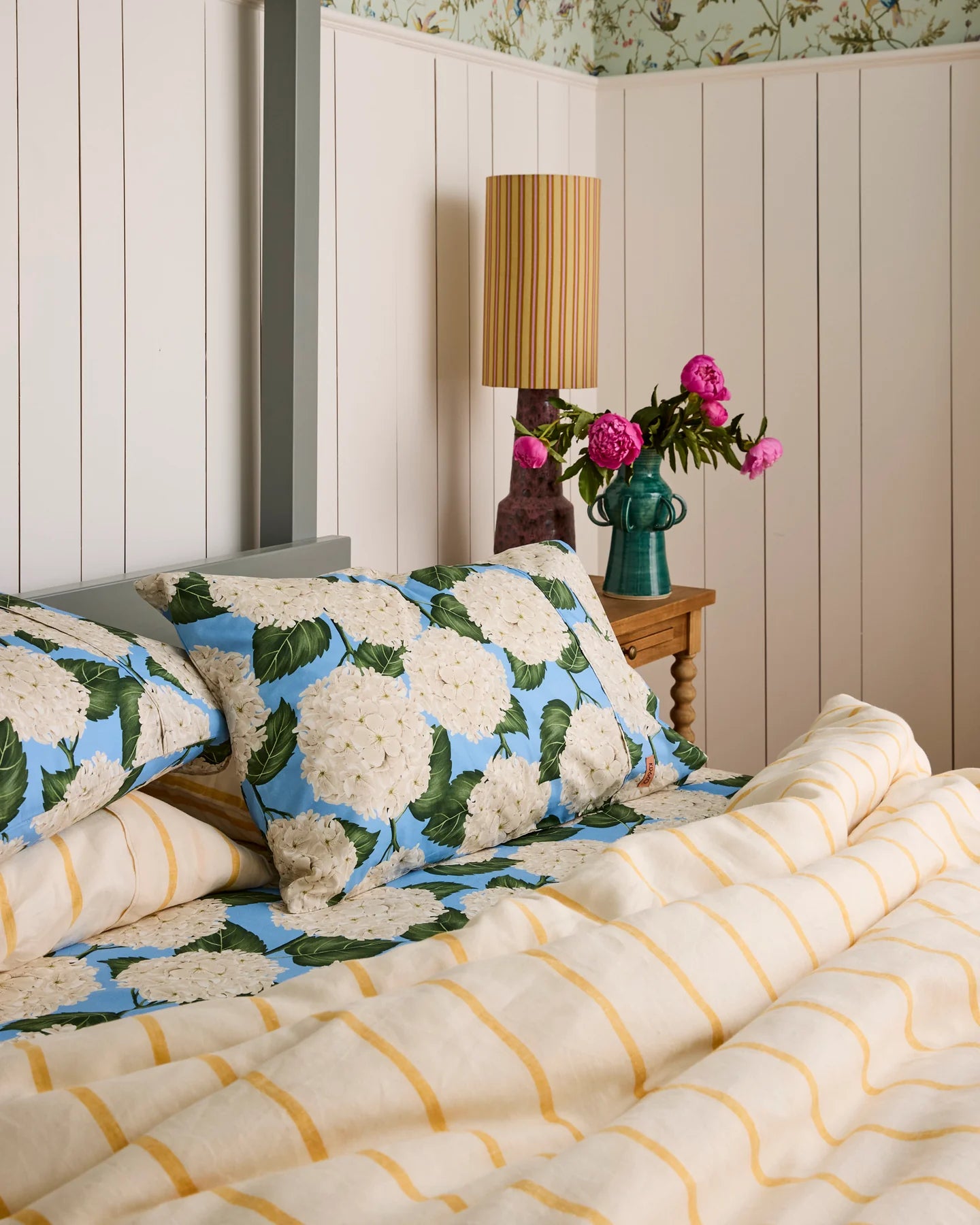 Hydrangea Blue Organic Cotton Pillowcase