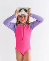 Sherbet Crinkle Long Sleeve Bathers