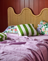 Moss Stripe Boucle Square Cushion