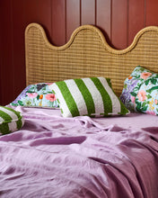 Load image into Gallery viewer, Moss Stripe Boucle Square Cushion
