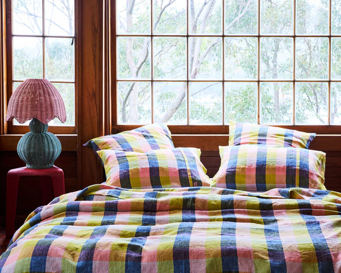 Florida Tartan Linen Pillowcases