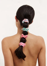 Pink/Green Scrunchies Set