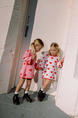 Lucky Stars Dress - Pink & Red