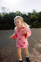 Lucky Stars Dress - Pink & Red