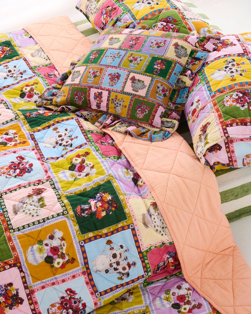 Kip&Co x Margaret Preston Margaret's Vase Organic Cotton Quilted Bedspread Large