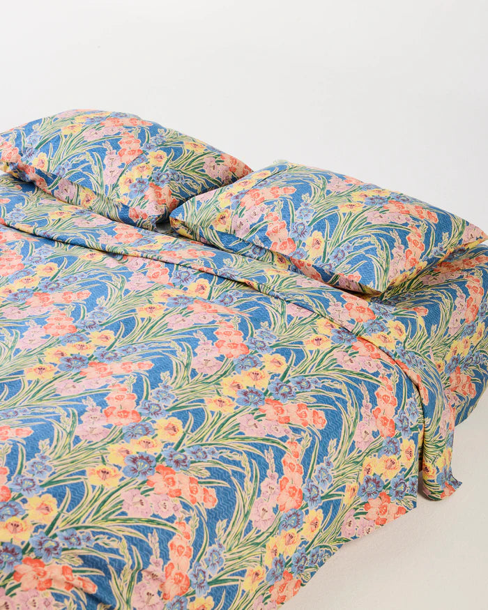 Kip & Co x Anna Spiro Gladiolus Organic Cotton Fitted Sheet