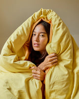 Glow In Yellow Bamboo Cotton Quilt Cover - Queen