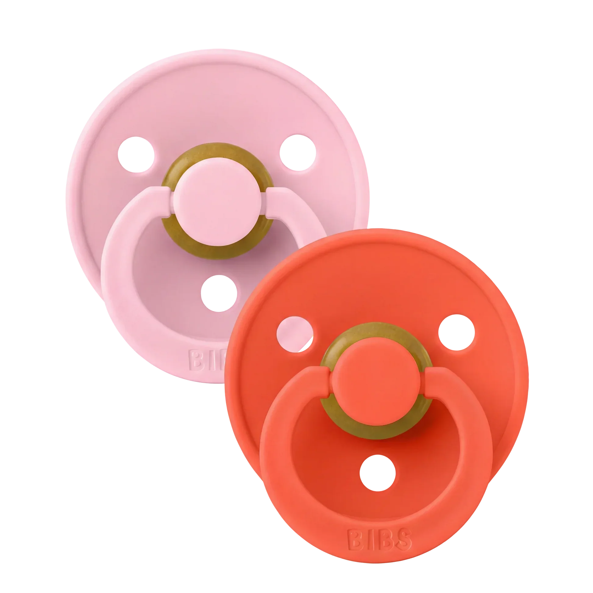 Colour Round Pacifier 2pk - Baby Pink/Tango