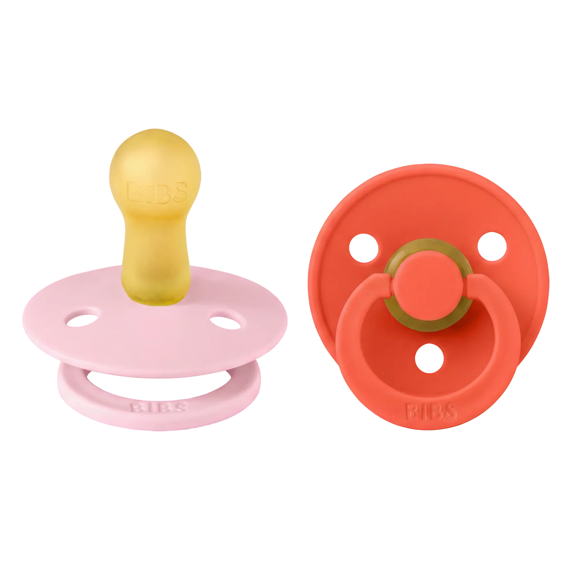 Colour Round Pacifier 2pk - Baby Pink/Tango