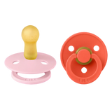 Colour Round Pacifier 2pk - Baby Pink/Tango